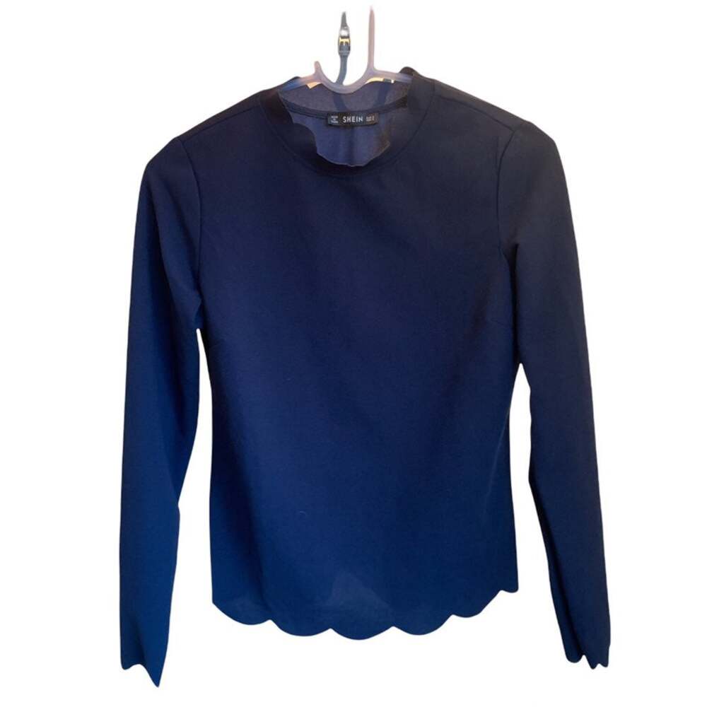 Navy Shein Longsleeve Blouse